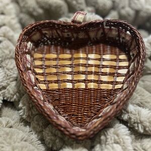 Heart-Shaped Wicker Basket